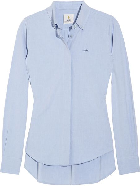 Mih Jeans Cotton Shirt in Blue - Lyst