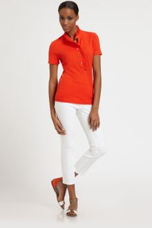 Tory Burch Lidia Ruffle-detail Polo - Lyst