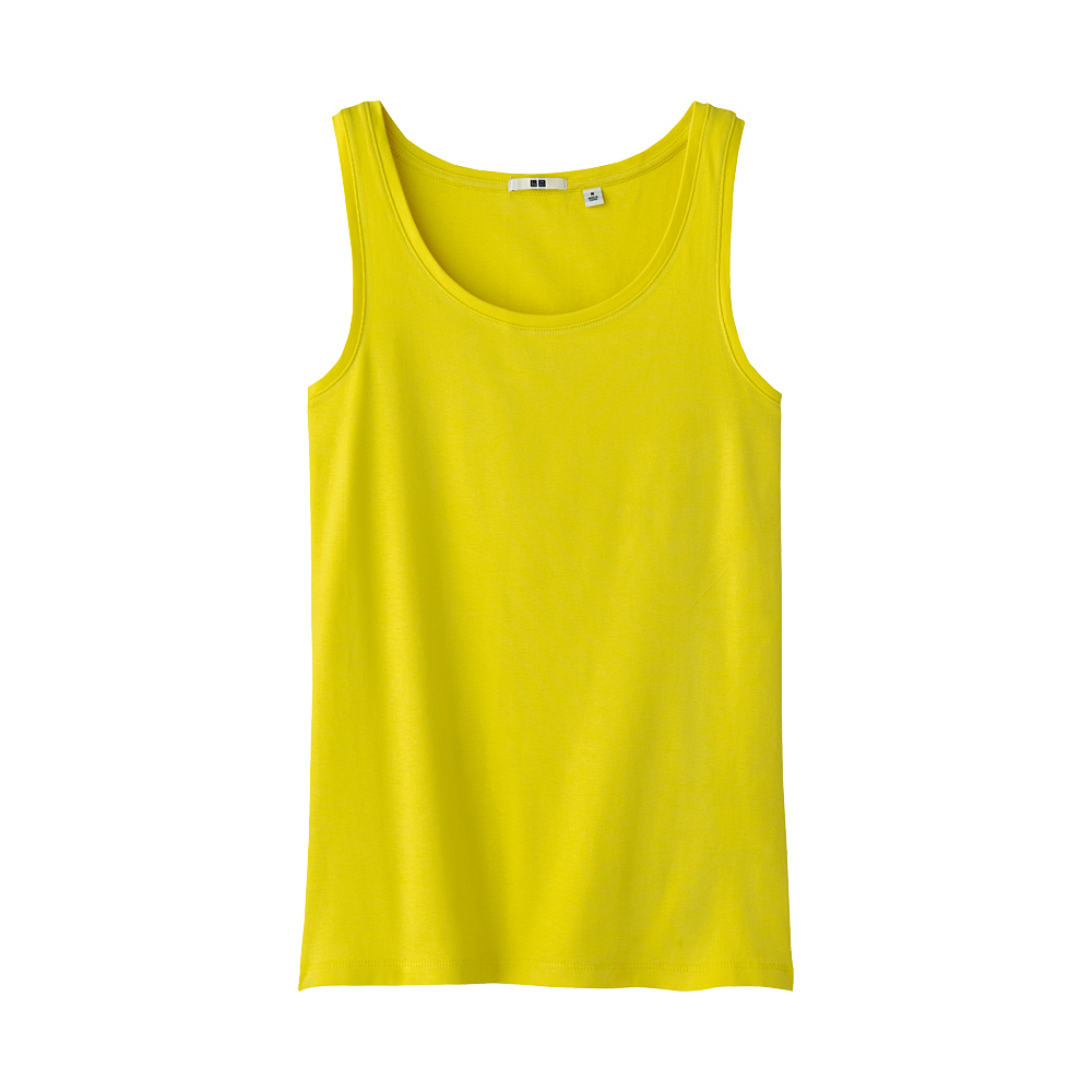 Uniqlo Women Premium Cotton Tank Top A in Yellow Lyst