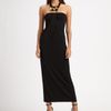 Josie Natori Jersey Halter Maxi Dress in Black - Lyst