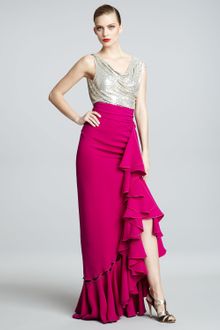Naeem Khan Metallic-bodice Combo Gown - Lyst