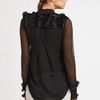 Prabal Gurung Ruffled Silk Blouse in Black - Lyst