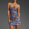 Bcbgmaxazria Strapless Dress in Blue (dark persimmon) - Lyst
