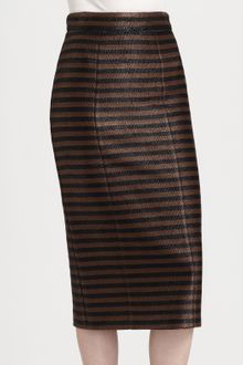Burberry Prorsum Striped Raffia Knit Skirt - Lyst
