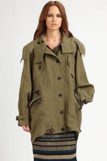 Burberry Prorsum Linen Cocoon Parka - Lyst