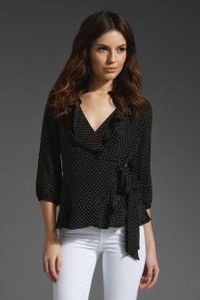 Nanette Lepore Kiss Me Top in Bleu and Noir - Lyst