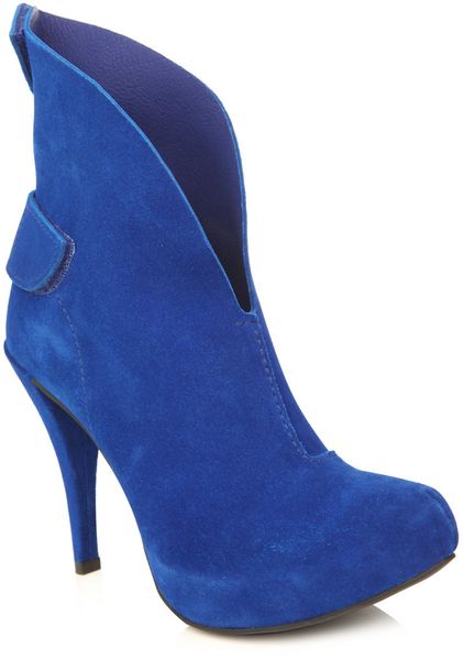Pedro Garcia Belkis Suede Ankleboots in Blue - Lyst