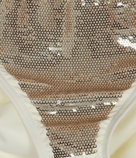 Allsaints Sparkle Mirelle Bikini Tie Briefs in White (chalk/rose gold) - Lyst