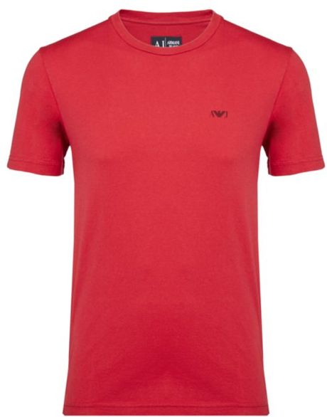 Armani Jeans Logo Tshirt in Red for Men - Lyst