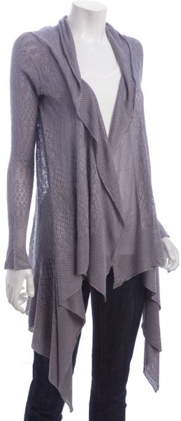 Autumn Cashmere  Pointelle Modal Draped Cardigan Sweater - Lyst