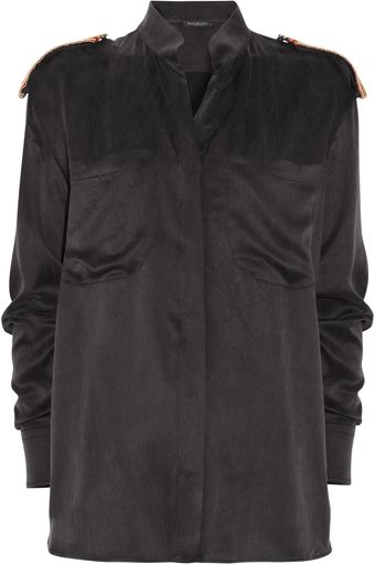 Balmain Silk-satin Shirt - Lyst