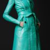 Burberry Prorsum Brogue Leather Trench Coat in Blue (malachite) - Lyst