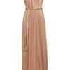 Halston Heritage Pleated Lamé Maxi Dress in Beige (nude) - Lyst