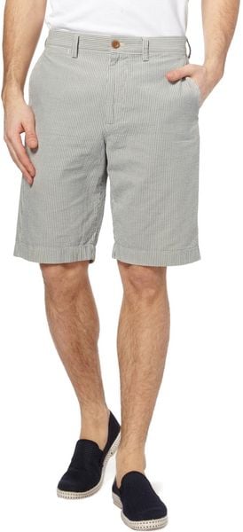 J.crew Striped Cotton Seersucker Shorts In Blue For Men 