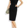 Jil Sander Belted Stretchcotton Dress in Black - Lyst