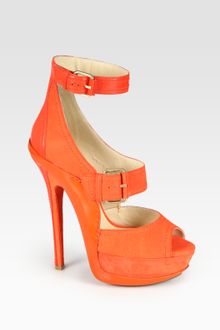 Jimmy Choo Letitia Suede and Leather Platform Sandals - Lyst