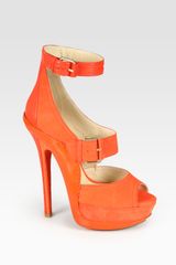 Jimmy Choo Letitia Suede and Leather Platform Sandals