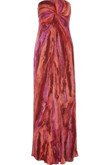Kay Unger Printed Silk-satin Gown - Lyst