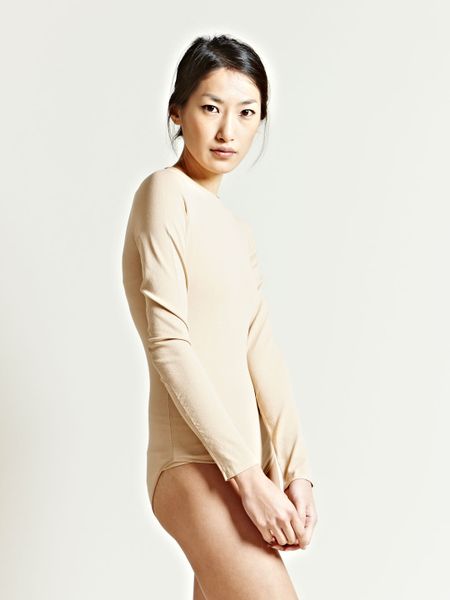 Maison Martin Margiela Womens Defile Leotard in Beige