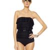 Michael By Michael Kors Cascading Ruffle Maillot Swimsuit in Black - Lyst