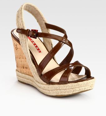  Leather Espadrille Slingback Wedge Sandals 