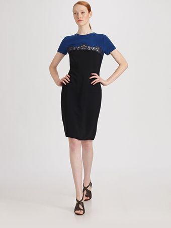  Lace Colorblock Dress 