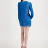 Stella Mccartney Crepe De Chine Lace Dress in Blue - Lyst