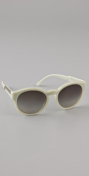 Stella Mccartney Round Sunglasses in White (green) - Lyst