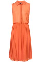 Topshop Pleat Midi Shirtdress
