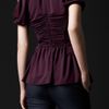Burberry Prorsum Peplum Detail Shoulderless Top in Red (beetroot) - Lyst