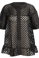 Fendi Laser Cut Cotton-silk Lattice Jacket