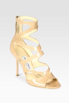 Jimmy Choo Hilary Strappy Patent Leather Sandals - Lyst