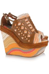 Missoni Leather and Crochet-knit Platform Sandals