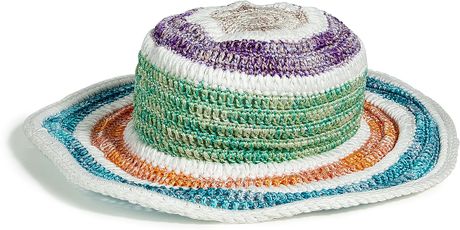 Missoni White Multicolor Striped Crocheted Hat in Multicolor (white) - Lyst