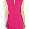 Miu Miu Droppedwaist Crepe Dress in Pink (fuchsia) - Lyst