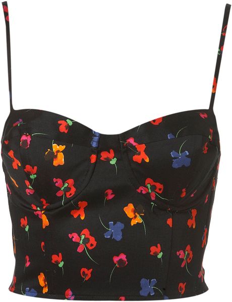 Topshop Multi Poppy Corset in Black - Lyst
