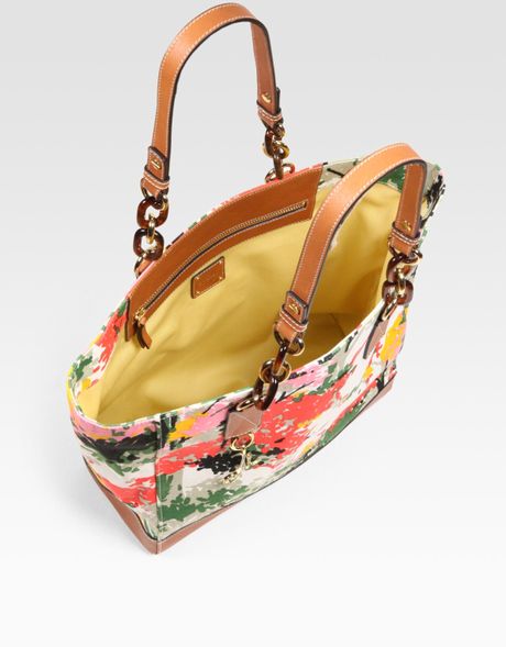 Milly Birch Printed Canvas & Leather Market Tote Bag in Multicolor (multi) | Lyst