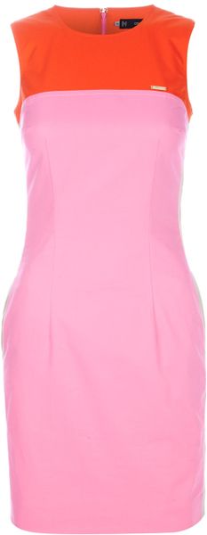 Dsquared2 Colour Block Dress in Orange (pink) - Lyst