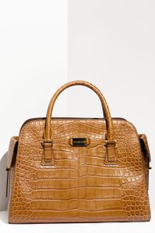 Michael Kors Gia Croc Embossed Satchel - Lyst
