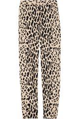 Tibi Printed Cotton-blend Sateen Cropped Pants