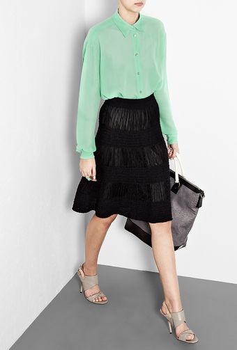 Acne Jade Green Silk Shirt - Lyst