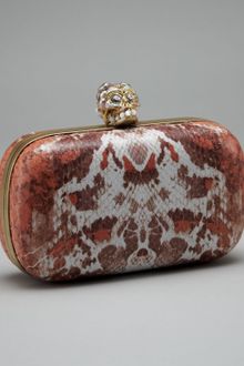 Alexander McQueen Python Skull-Clasp Box Clutch - Lyst