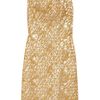 Alexander Mcqueen Embroidered Tulle and Silk Dress in Gold - Lyst