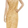 Alexander Mcqueen Embroidered Tulle and Silk Dress in Gold - Lyst
