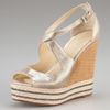 B Brian Atwood Starlight Espadrille Wedge in Gold (silver) - Lyst