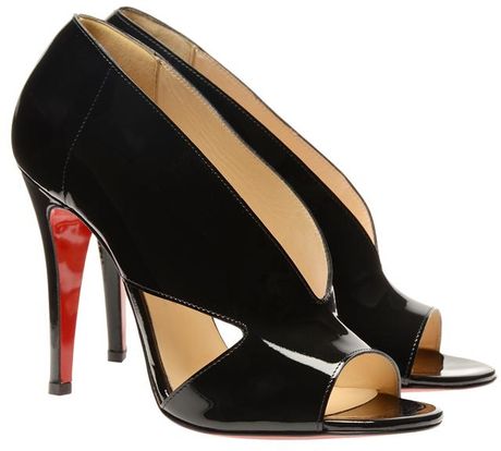 Christian Louboutin Creve Coeur Patent Leather Shoeboots in Black - Lyst