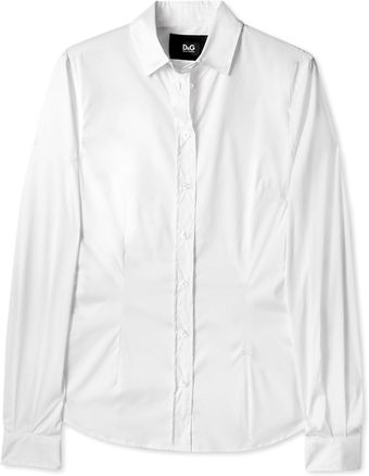  White Classic Fitted Blouse 