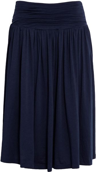  Navy Crystyana Jersey Drape Skirt 