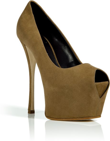 Giuseppe Zanotti Bamboo Peeptoe Platforms in Beige (bamboo) - Lyst