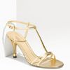 Gucci Tstrap Sandal in Gold (gold leather) - Lyst